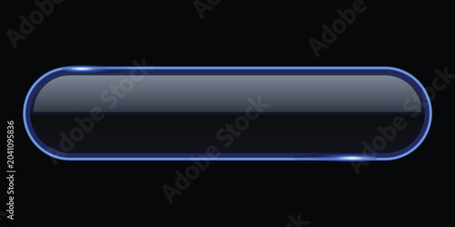 Glowing blue rounded rectangle button with dark gradient effect