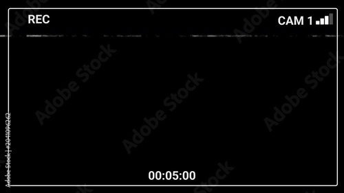Surveillance cctv recording interface overlay screen template