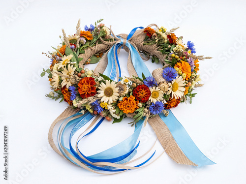 Ukrainian flower crown wreath head accessory