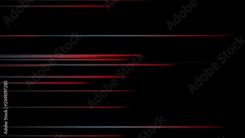 Abstract Neon Light Lines Moving Horizontally, Futuristic Cyberpunk Motion Background
