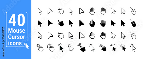 Canvastavla Click cursor icon set