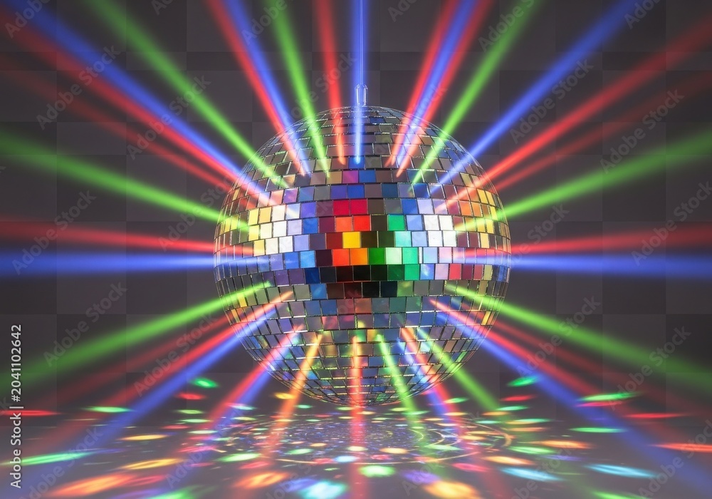 Fototapeta premium A colorful light show with multiple beams