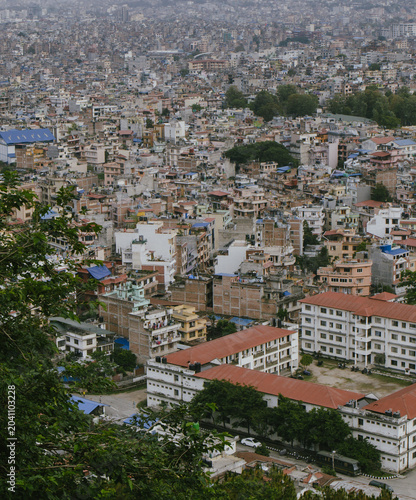 Panoramic View of Kathmandu Cityscape from Above Nepal
