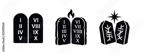 Tableau sur toile Ten Commandments Tablets Religious Icons