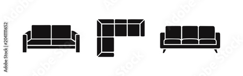 Bild auf Leinwand Sofa and Couch Living Room Furniture Icons
