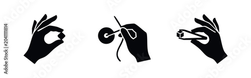 Photos Hand Gestures Holding Small Objects Precision Icons