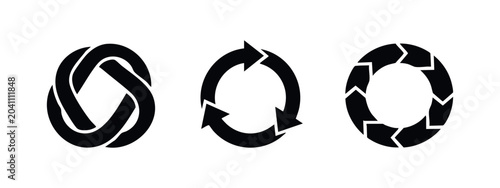 Fotografie Circular Process Cycle and Loop Arrows Icons