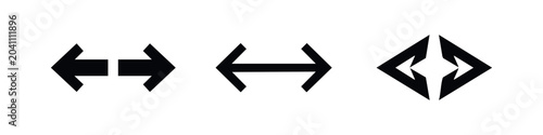 Foto Opposing Arrows and Abstract Shape Icons