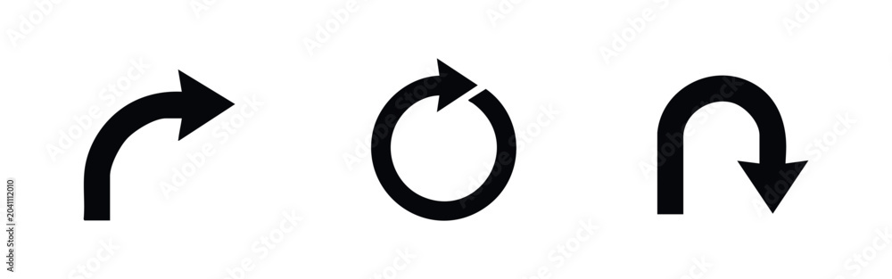 Φωτογραφία Curved, Circular, and U-Turn Arrows