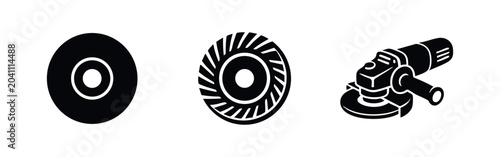 Canvastavla Grinding tools icons set