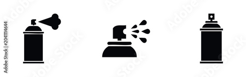 Spray Can and Aerosol Bottle Icons Set