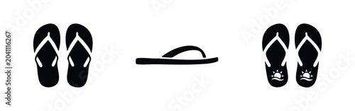 Schilderij op canvas Flip flop icons set
