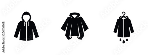 Canvastavla Raincoat and poncho icons set