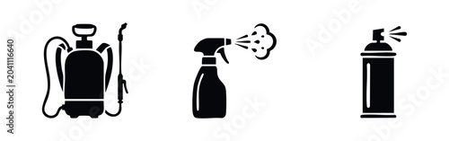 Billede på lærred Household and Pest Control Sprayer and Aerosol Can Icons