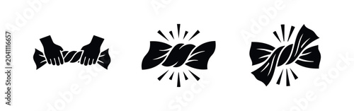 Photos Hands Wringing Wet Cloth or Towel Cleaning Icons
