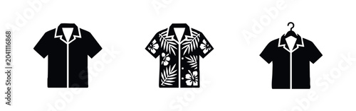 Canvas-taulu Hawaiian shirt icons set