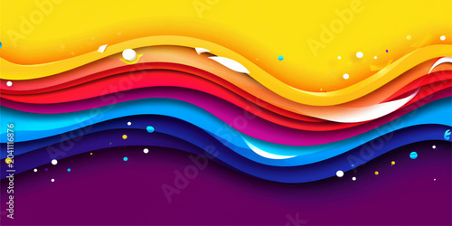 Quadro su tela An abstract colorful wave background featuring futuristic blue and orange vector