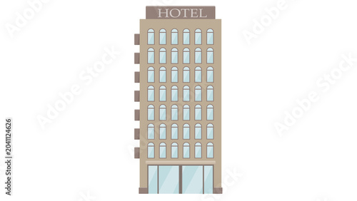 Foto Modern multi story hotel building vector illustration isolated on white backgrou