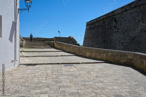 Steps near fortifications in Otranto Southern Italy