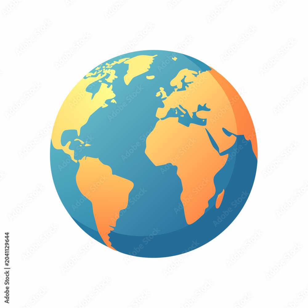 Fototapeta premium Stylized Globe of Earth