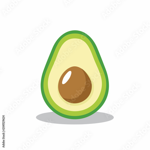 Stylized Avocado Half with Pit