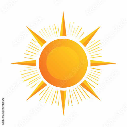 Stylized Sun Icon with Rays