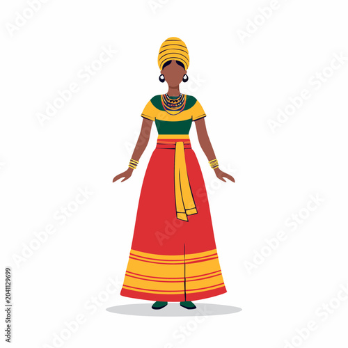 Woman in Traditional African Attire