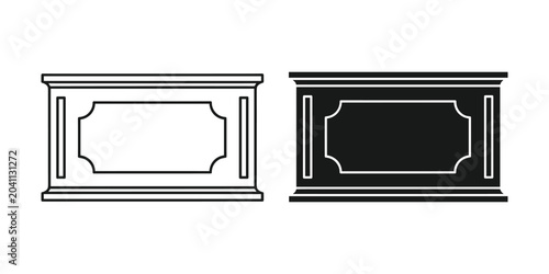 Photos Elegant counter outline and solid silhouette with decorative panel for retail or