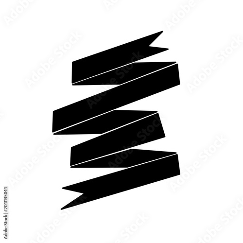 Spiral Ribbon Banner Outline Vector  