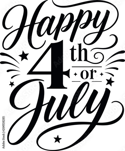 Happy 4th of July Typography Design Bundle