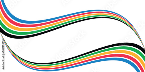 Obraz na plátne Five Color Lines Dynamic Design Colorful modern illustration