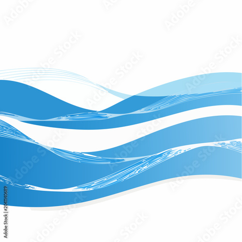 Abstract Blue Waves Background