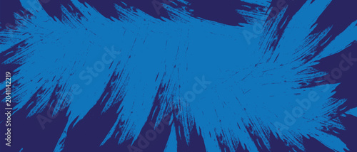 Εκτύπωση καμβά Abstract blue background with ink splashes capturing the deep ocean light where a school of fish swims under the marine wave