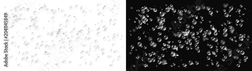 Photos A PNG image of Countless glistening transparent bubbles and water drops of varying shapes, creating a dynamic abstract texture on transparent background