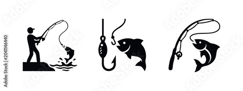 Photography Set of Fishing and Angling Icons