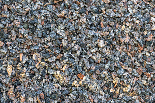 Crushed gravel aggregate texture background construction landscaping material surface