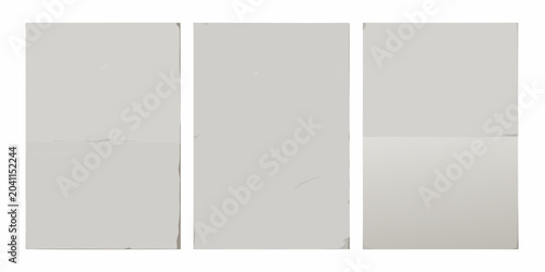 three folded paper sheets with clean structured creases texture fold lines document