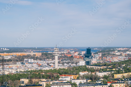 Photography panoramic view of the city of stockholm