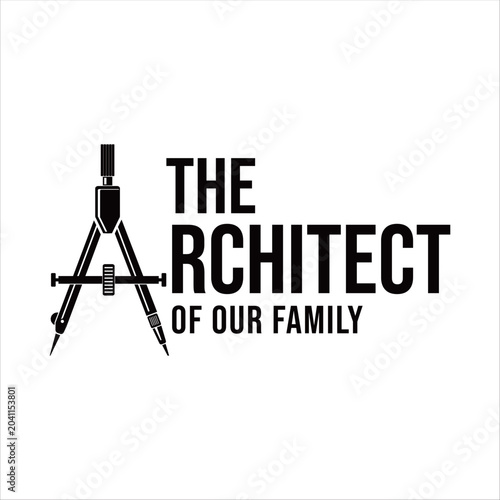Best Architect Dad typography logo vector featuring architectural elements, drafting tools, and bold lettering, perfect for Father's Day, gifts, t-shirts, stickers, and appreciation designs, isolated 