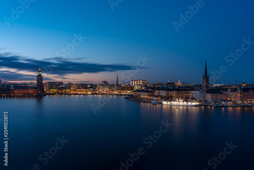 Photography view of stockholm at night
