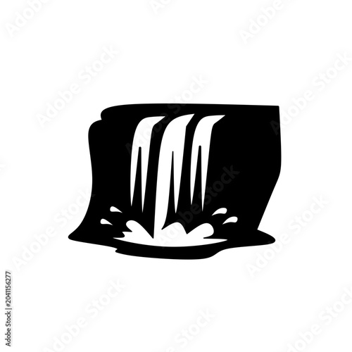 Waterfall Icon Silhouette Vector Illustration  