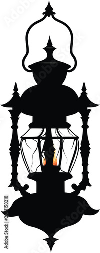 Islamic lantern, Arabic lamp, black silhouette, decorative lighting, Ramadan symbol