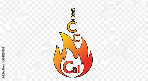 A stylized vector graphic of a burning flame with text CCC and Cal inside the fire