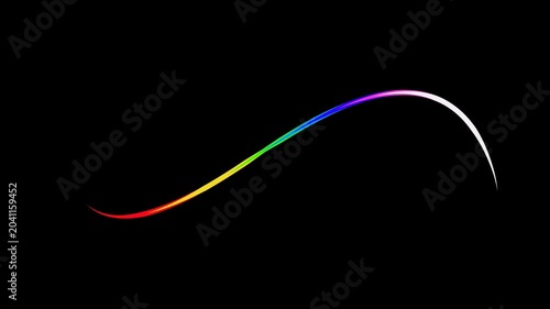Abstract Neon Light Trails Flowing in Colorful Waves on a Dark Background