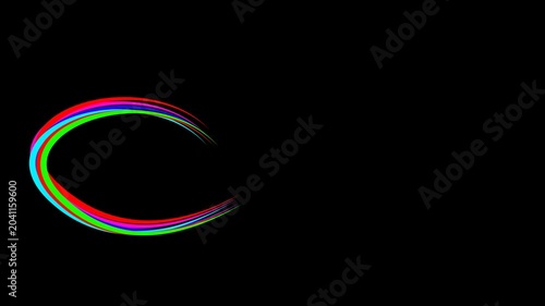 Abstract colorful glowing lines and circles background with rainbow energy motion design