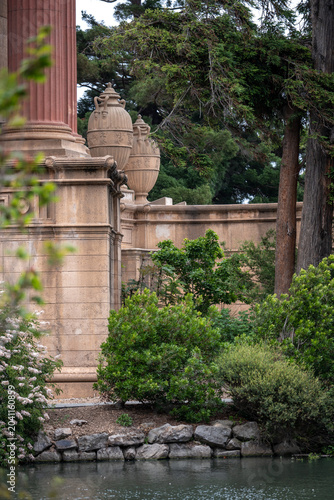The Palace of Fine Arts in San Francisco, California, featuring its iconic rotunda, classical architecture, and scenic lagoon. One of the city's most recognizable historic landmarks.