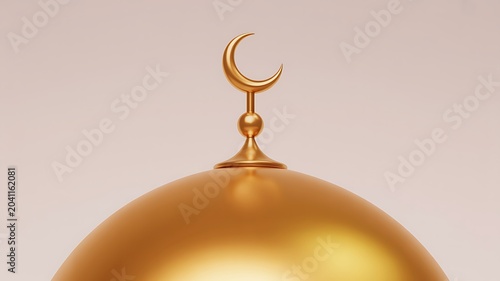 Traditional islamic architecture with golden dome design high resolution picture