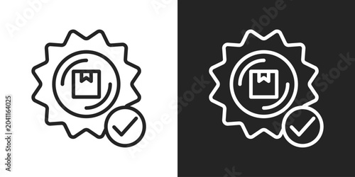 Bild auf Leinwand Guarantee Icon In Black And White Line Style