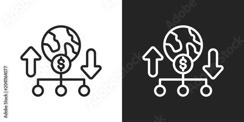 Bild auf Leinwand Allocation Icon In Black And White Line Style