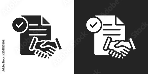 Konstfotografi Contract Icon In Black And White Glyph Style